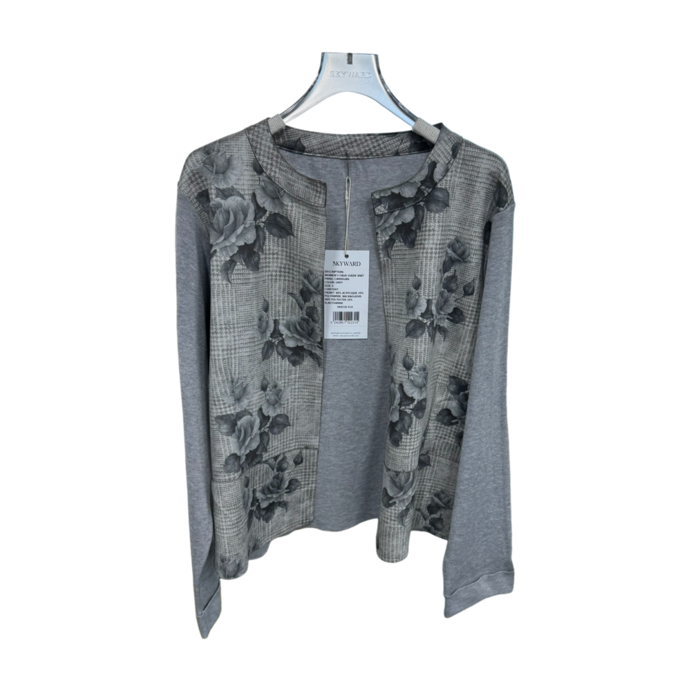 WOMEN'S FAUX SUEDE-KNIT PANEL CARDIGAN – Custom Sweaters | R014