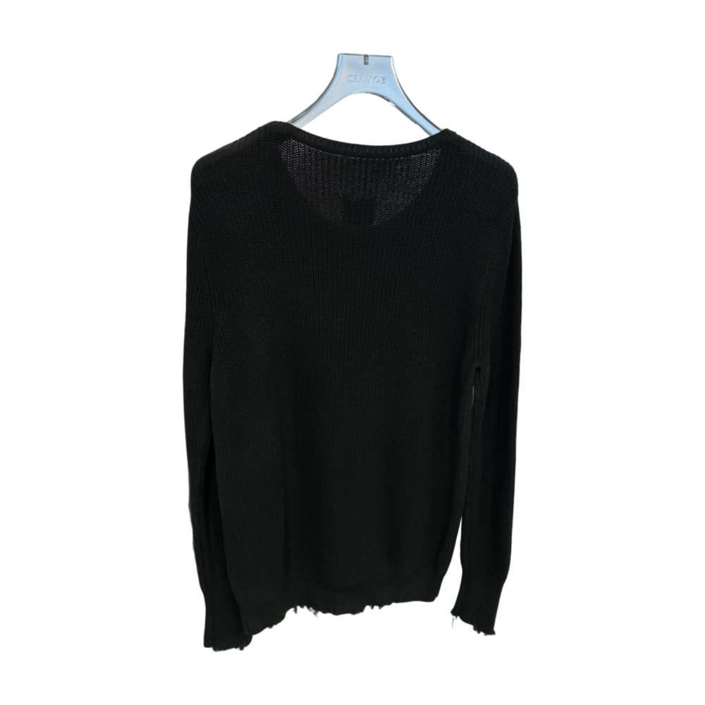 MEN'S KNIT DESTROYED CREW NECK SWEATER – Custom Sweaters | R042 - Image 2