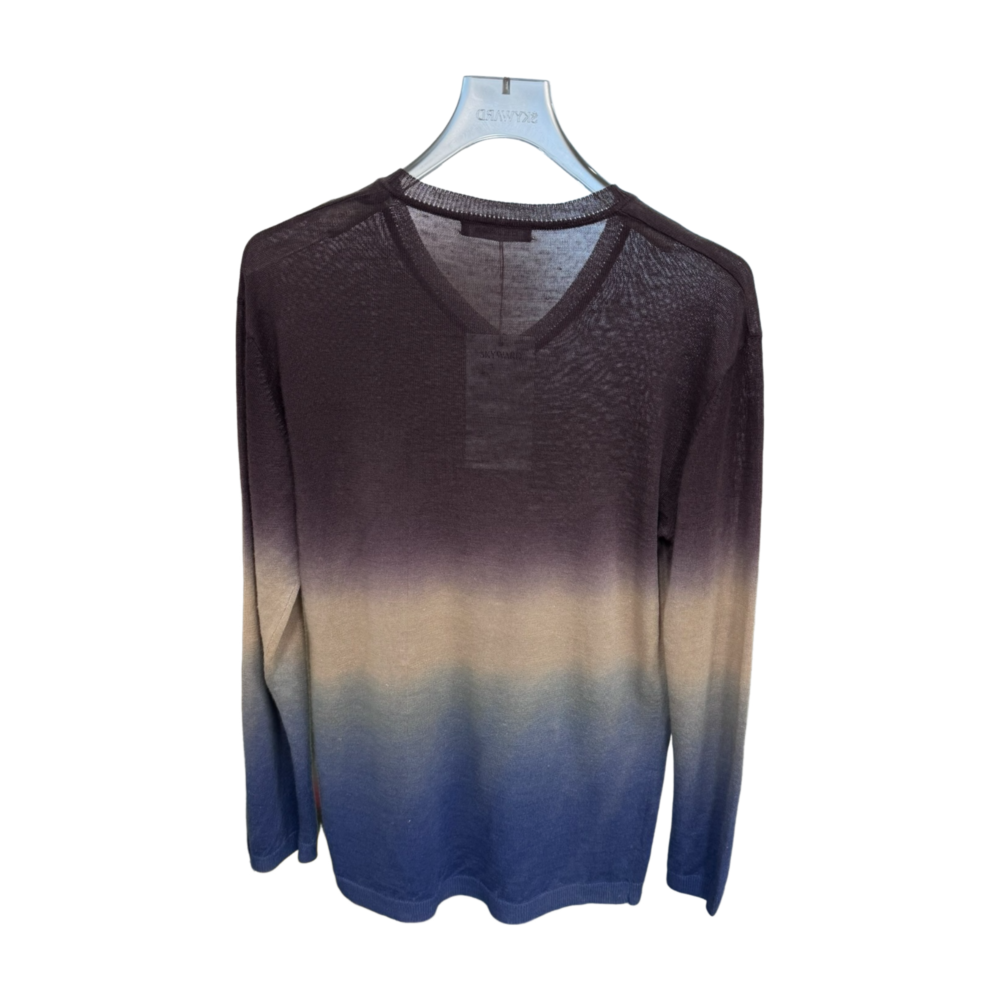 MEN'S KNIT OMBRE DYEING V-NECK SWEATER – Custom Sweaters | R045 - Image 2