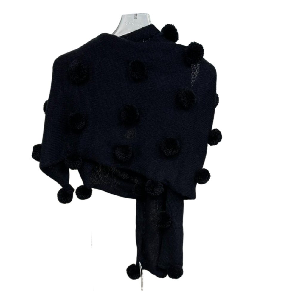 WOMEN'S KNIT POM-POM SCARF – Custom Sweaters | R054 - Image 2