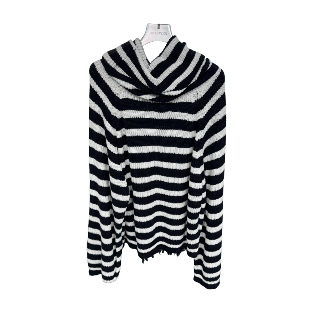 WOMEN'S KNIT DESTROYED PULLOVER – Custom Sweaters | R093 - Image 2