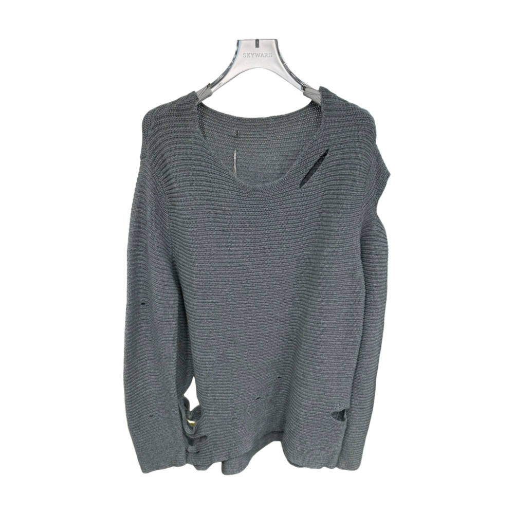 WOMEN'S KNIT DESTROYED PULLOVER – Custom Sweaters | R104