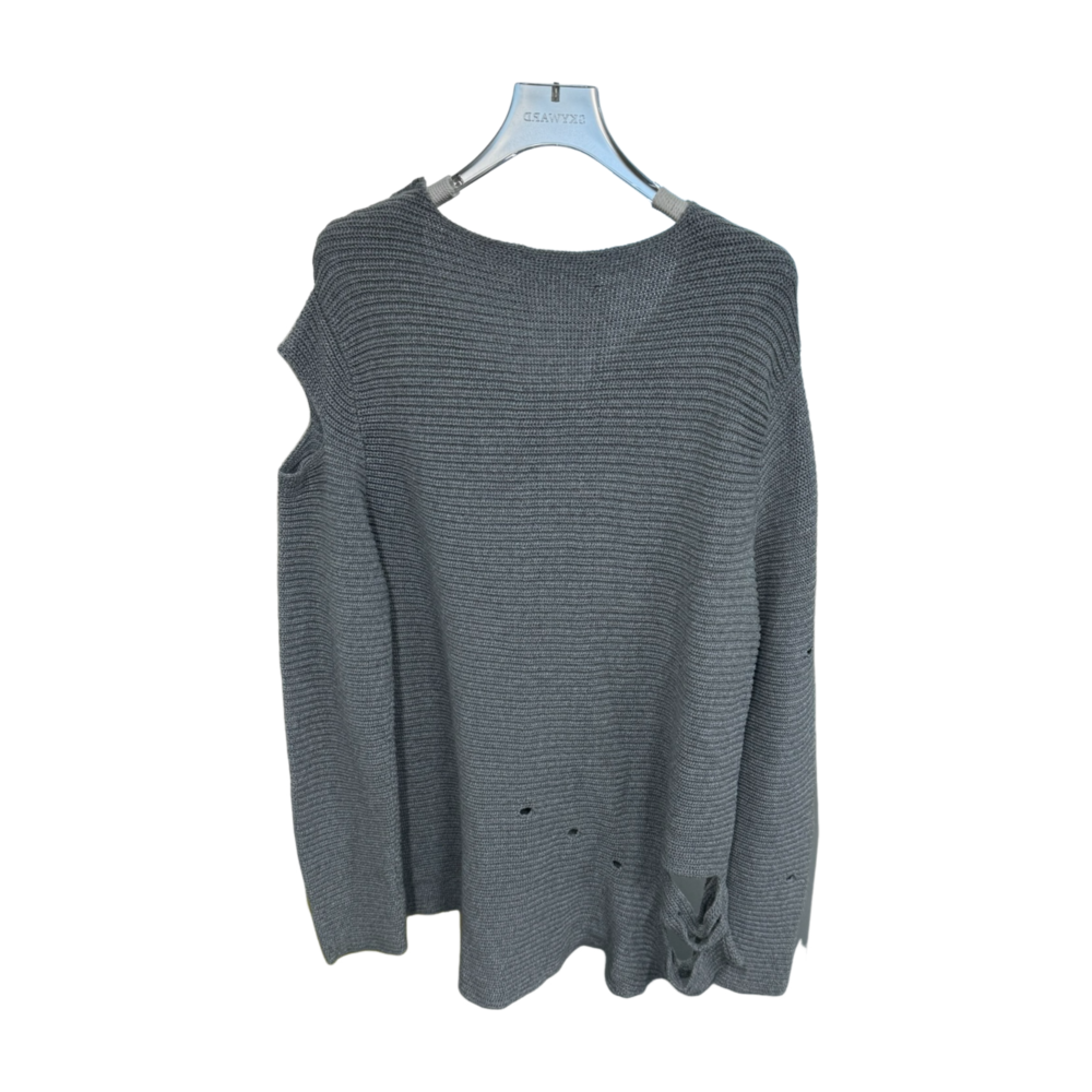 WOMEN'S KNIT DESTROYED PULLOVER – Custom Sweaters | R104 - Image 2