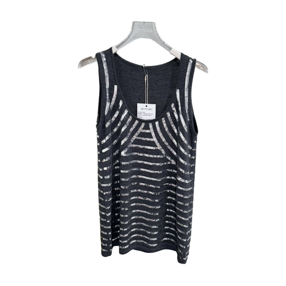WOMEN'S SEQUIN KNIT VEST – Custom Sweaters | R127