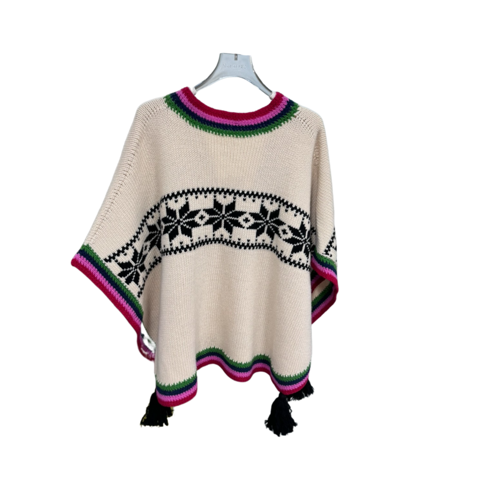 WOMEN'S KNIT CAPE – Custom Sweaters | R218 - Image 2