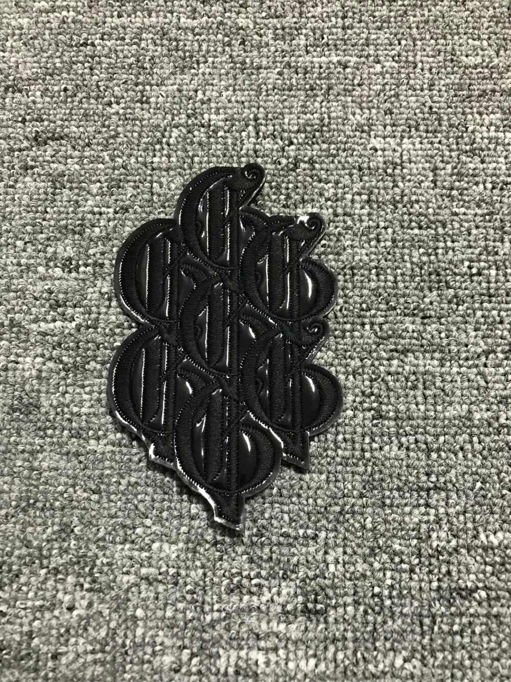 Black Vinyl Patch R116 – Custom Embroidery Patches for Streetwear Brands