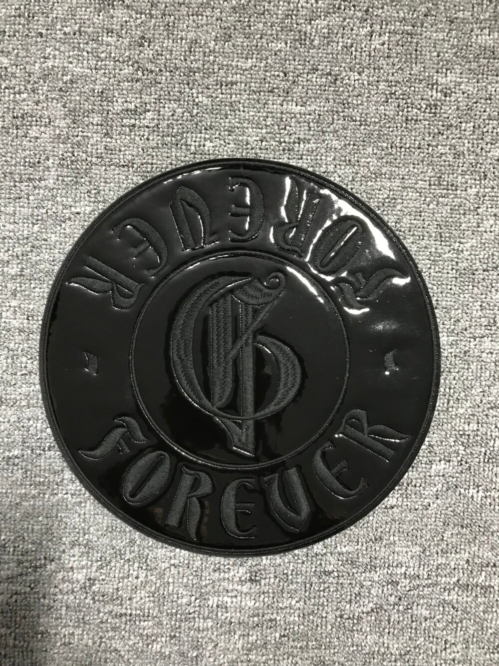 Black Vinyl Patch R121 – Custom Embroidery Patches for Streetwear Brands