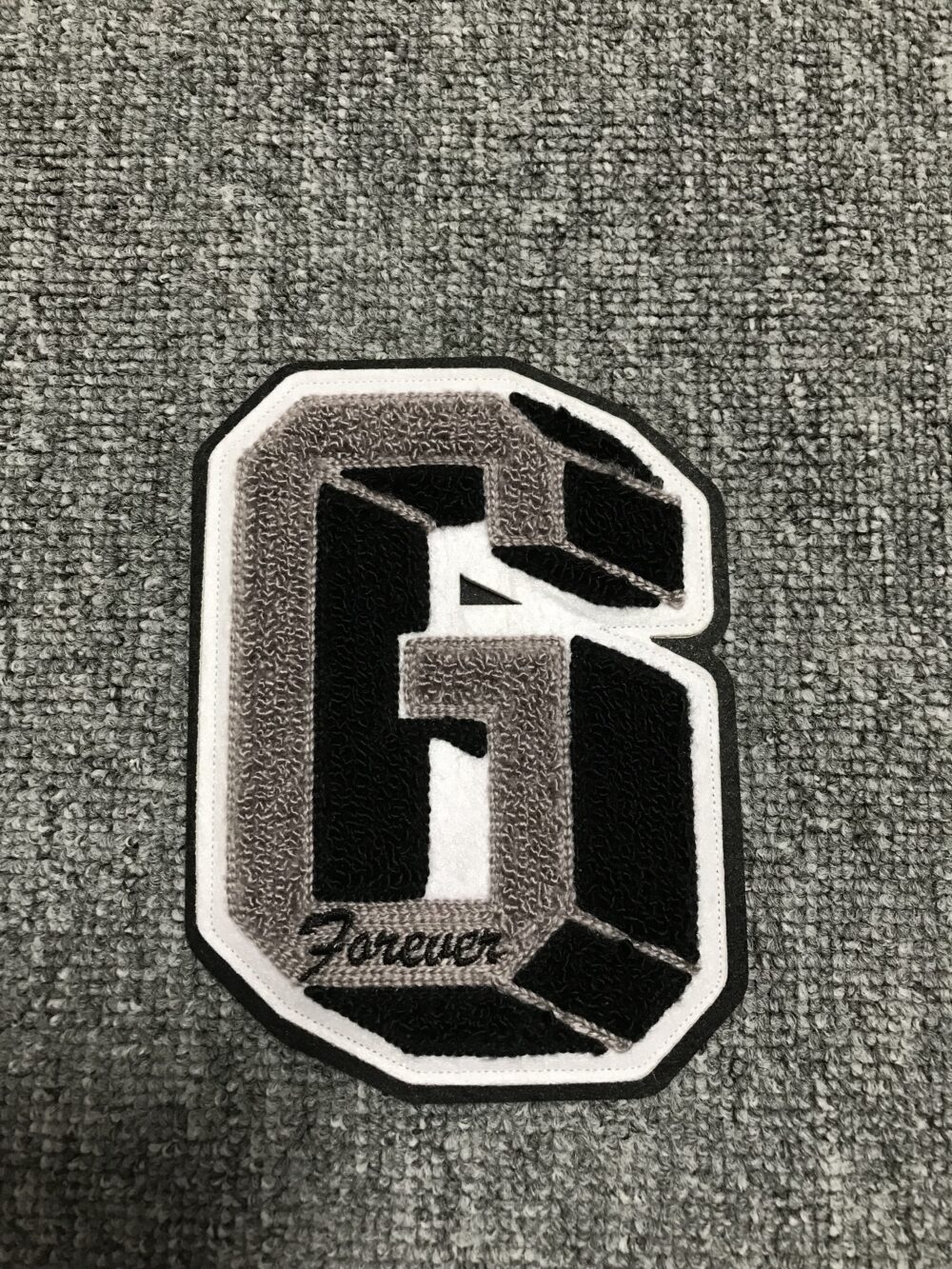 Grey Varsity Patch R152– Custom Embroidery Patches for Streetwear Brands