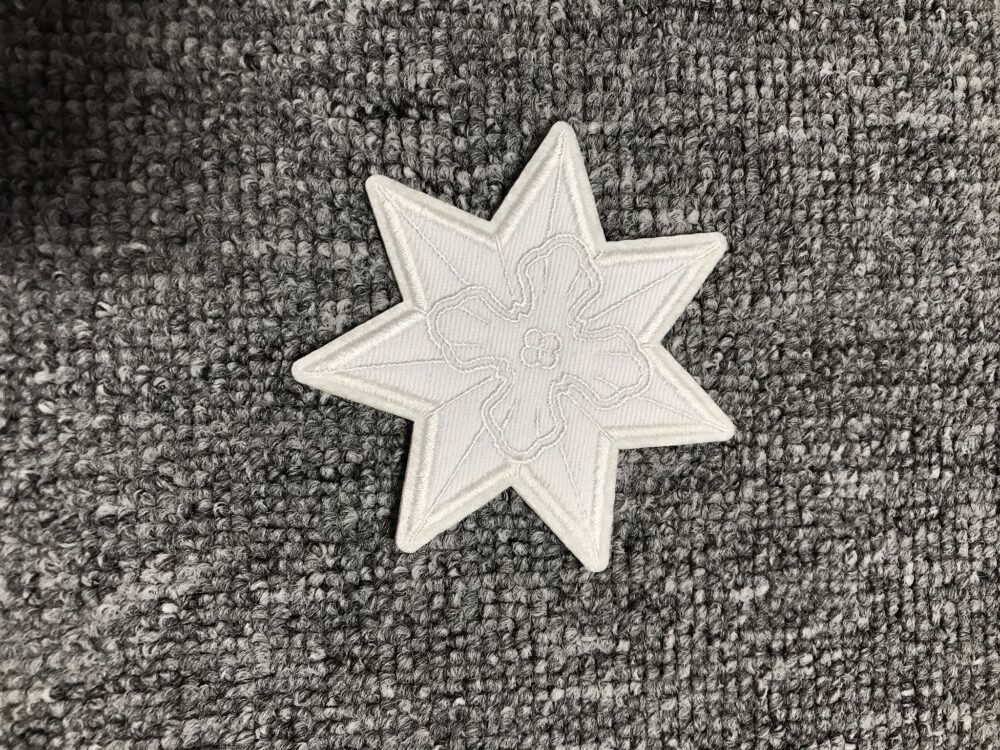 White Heptagram Patch R153 – Custom Embroidery Patches for Streetwear Brands