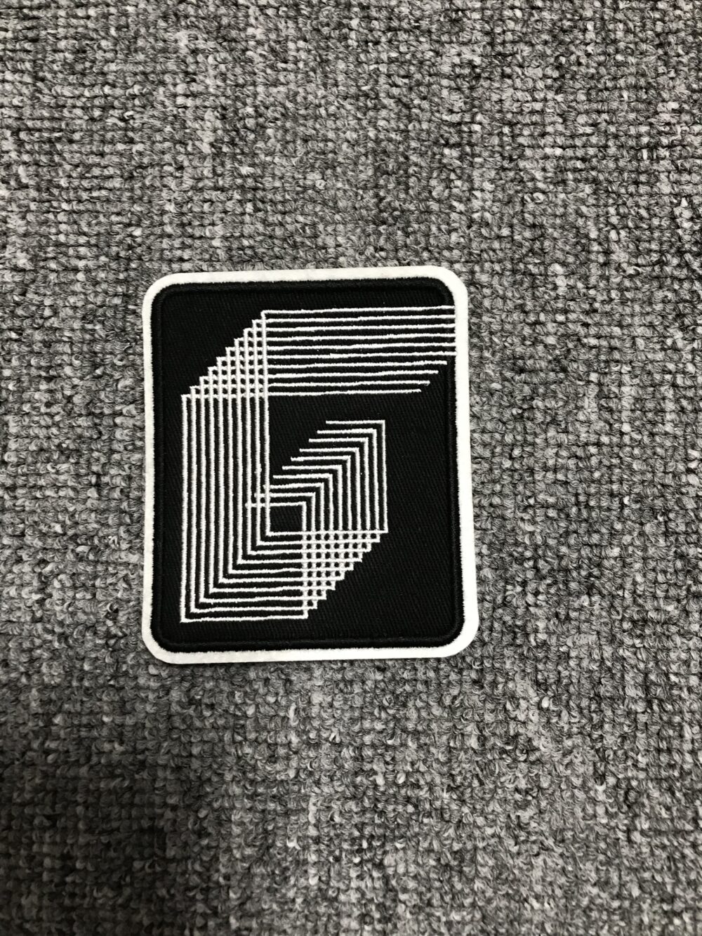 White Linear Patch R155– Custom Embroidery Patches for Streetwear Brands