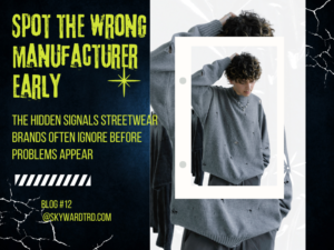 streetwear brand experiencing clothing manufacturer problems and struggling with inconsistent production results.