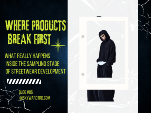 streetwear sampling stage where products begin to fail during product development and manufacturing process.