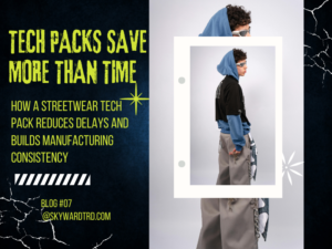 streetwear tech pack development process illustration showing how tech packs improve sampling efficiency and manufacturing consistency.